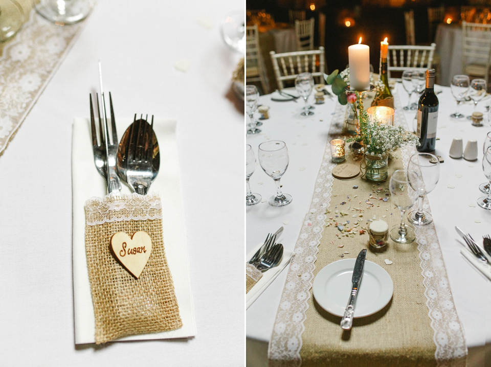 Mhairi wore an Enzoani gown for her rustic vintage inspired barn wedding in Scotland. Photography by The Gibsons.