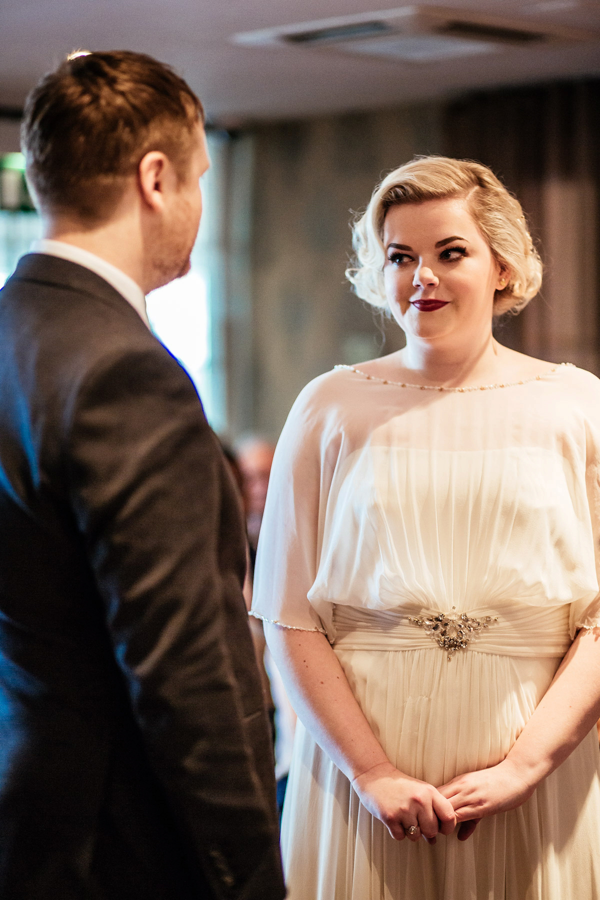 Daisy wears a Jenny Packham gown for her modern, stylish and colourful Manchester city wedding. Photography by Cassandra Lane.