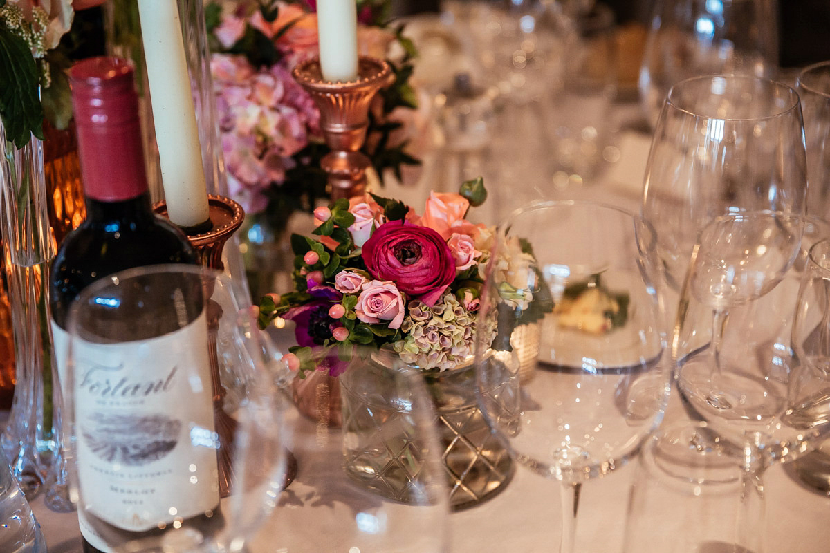 Daisy wears a Jenny Packham gown for her modern, stylish and colourful Manchester city wedding. Photography by Cassandra Lane.