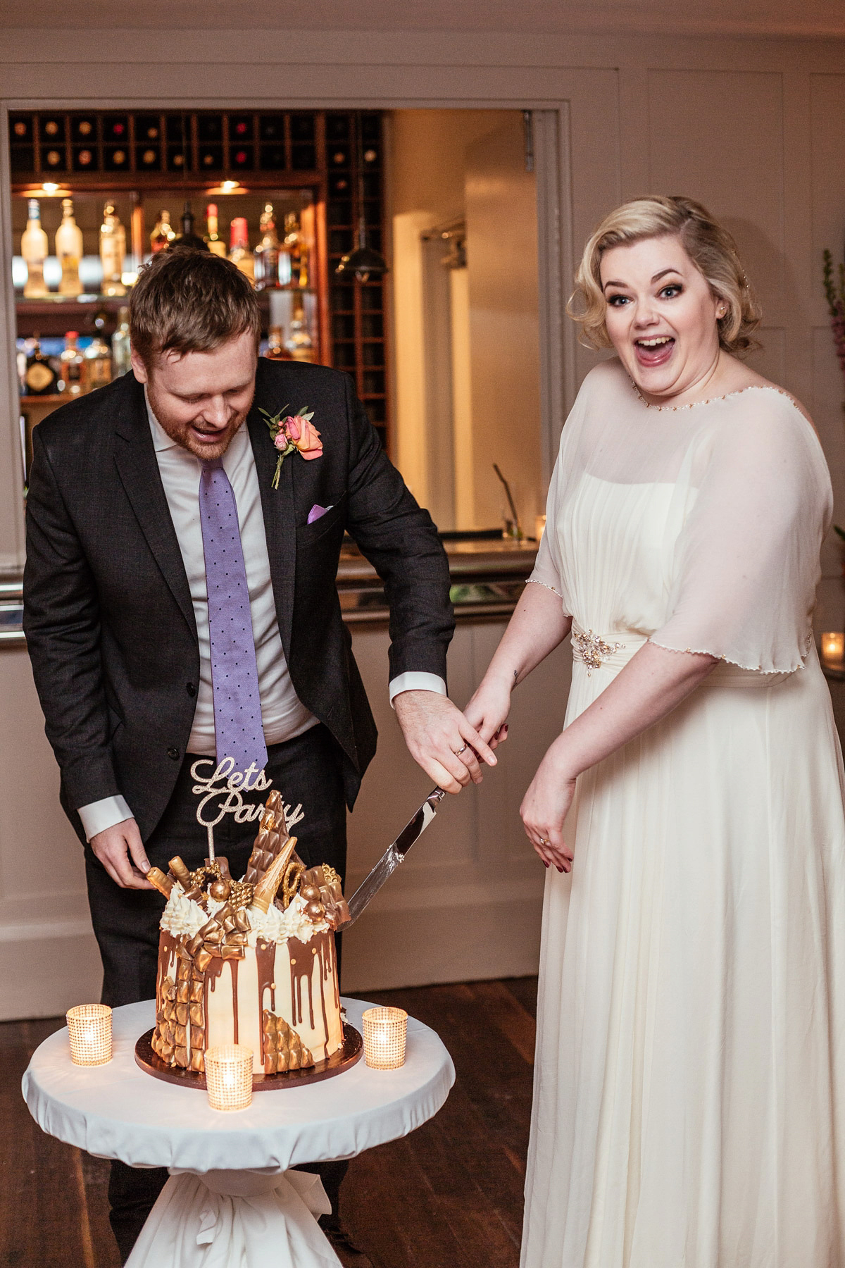 Daisy wears a Jenny Packham gown for her modern, stylish and colourful Manchester city wedding. Photography by Cassandra Lane.