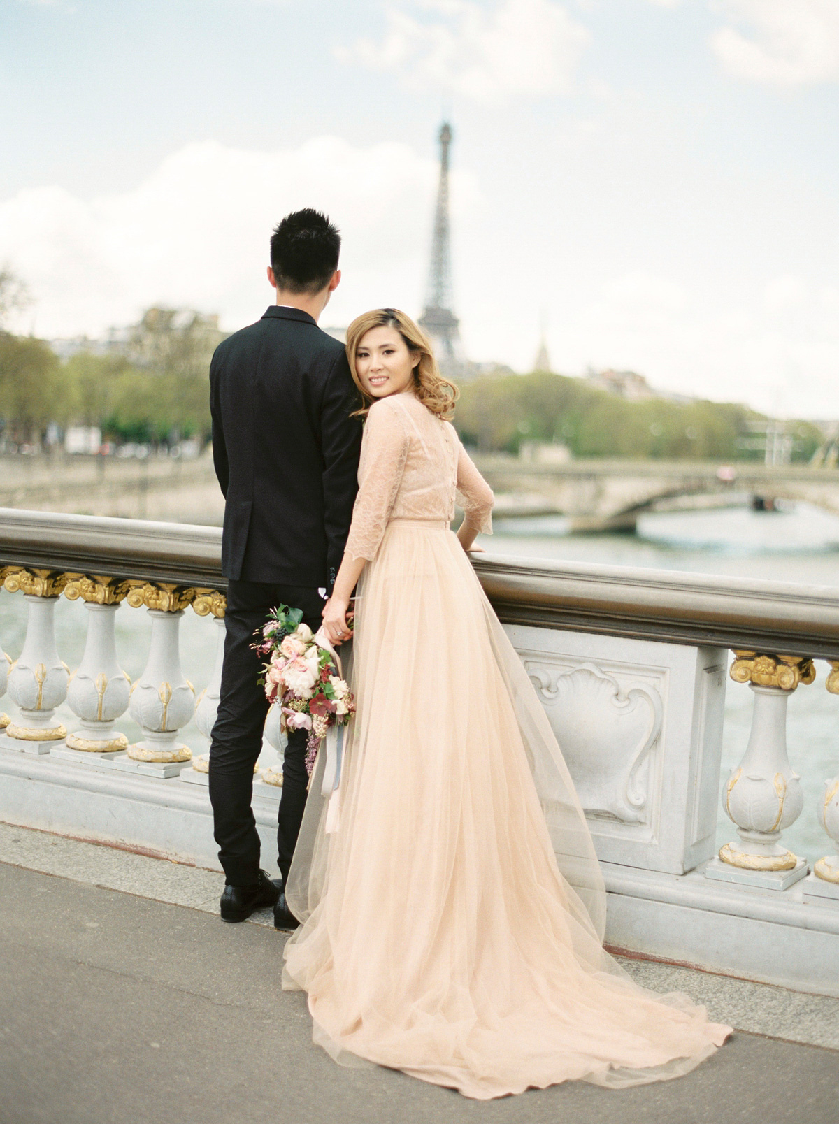 An engagement shoot in Paris. Photography by Zosia Zacharia.