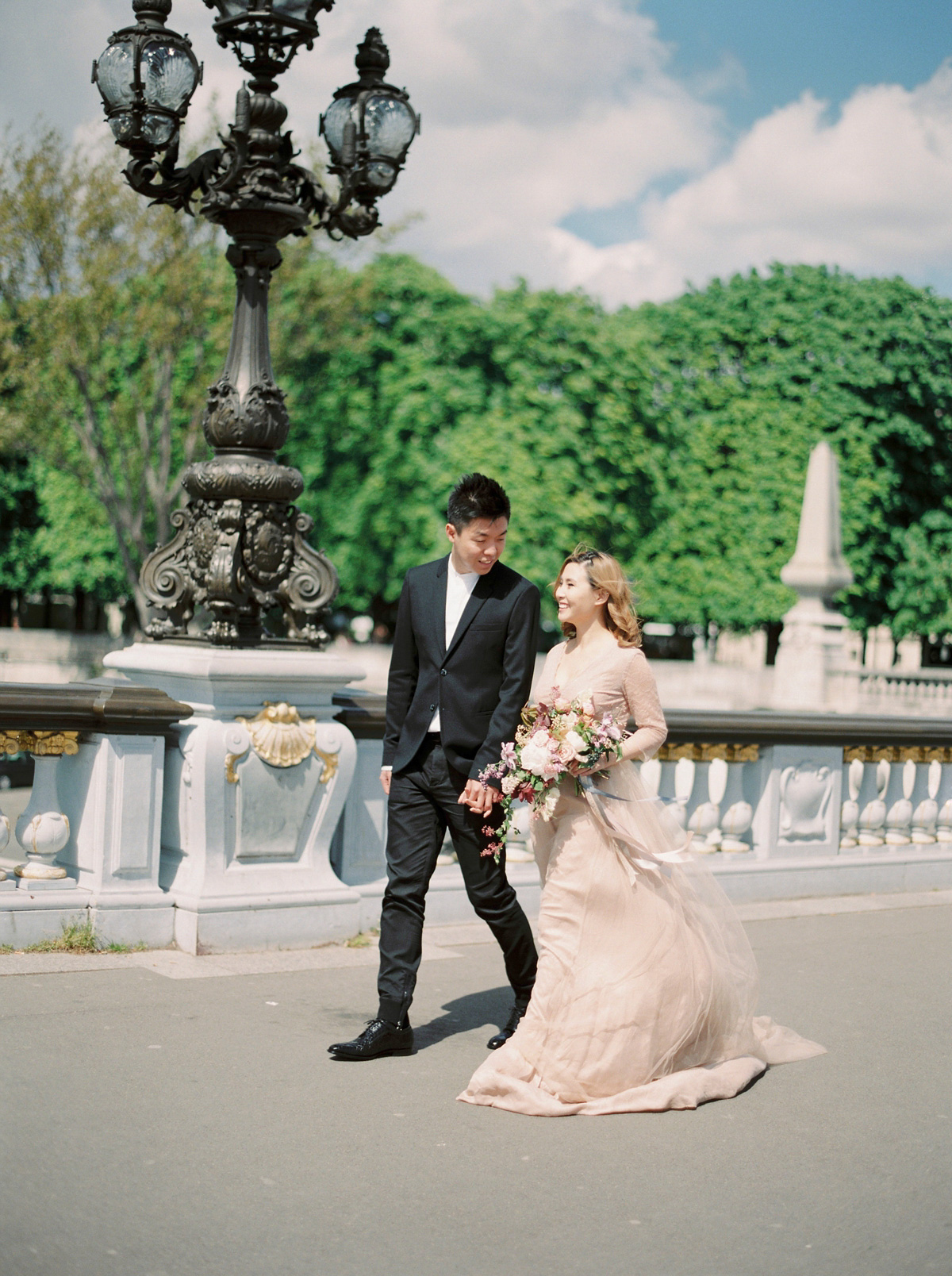 An engagement shoot in Paris. Photography by Zosia Zacharia.