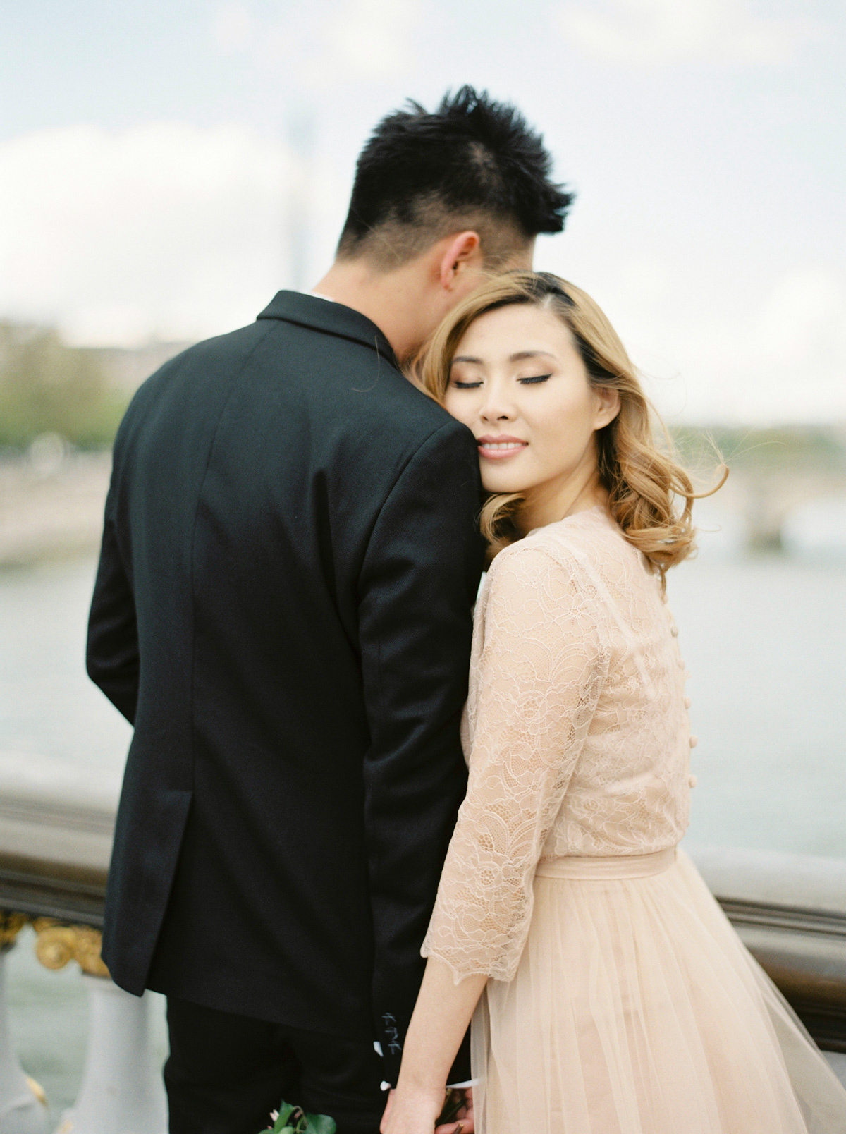 An engagement shoot in Paris. Photography by Zosia Zacharia.