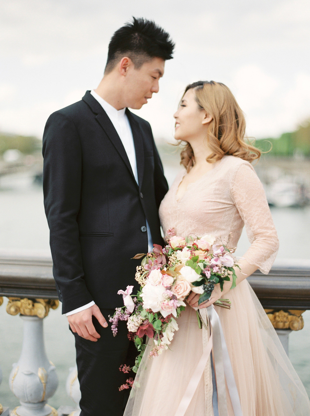 An engagement shoot in Paris. Photography by Zosia Zacharia.