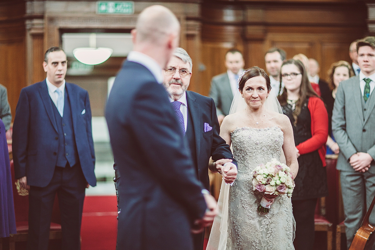 Nicky wore a Justin Alexander gown for her relaxed and stylish winter wedding in East London. Photography by Lemonade Pictures. Nicky wore a Justin Alexander gown for her relaxed and stylish winter wedding in East London. Photography by Lemonade Pictures.