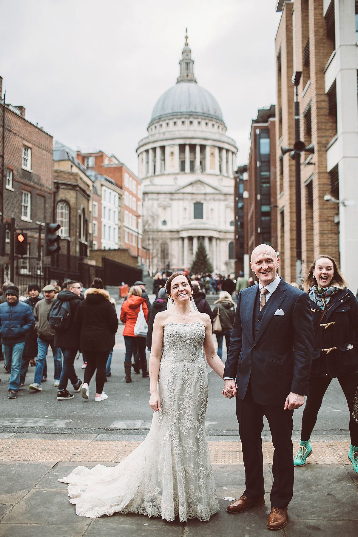Nicky wore a Justin Alexander gown for her relaxed and stylish winter wedding in East London. Photography by Lemonade Pictures. Nicky wore a Justin Alexander gown for her relaxed and stylish winter wedding in East London. Photography by Lemonade Pictures.