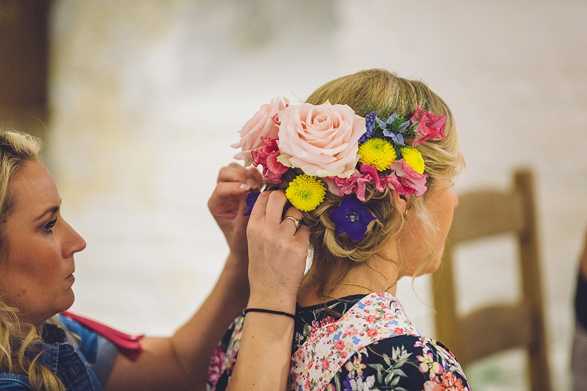 A bridal boutique owner's colourful, whimsical, bluebell filled woodland wedding. Photography by Olegs Samsonovs.