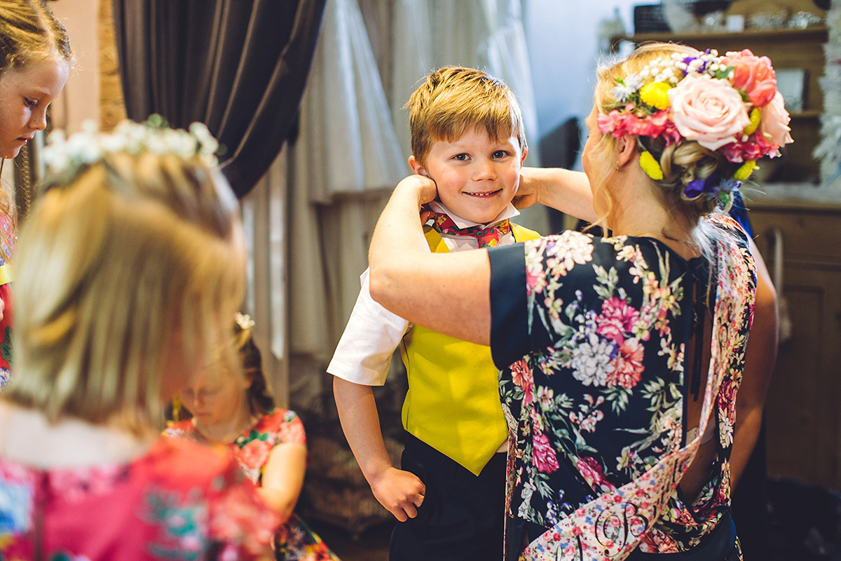 A bridal boutique owner's colourful, whimsical, bluebell filled woodland wedding. Photography by Olegs Samsonovs.