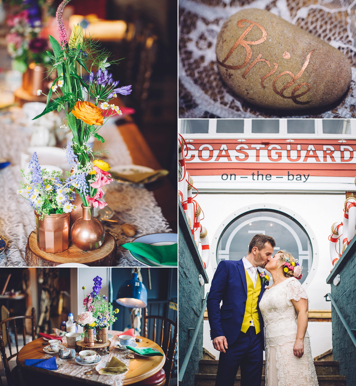 A bridal boutique owner's colourful, whimsical, bluebell filled woodland wedding. Photography by Olegs Samsonovs.