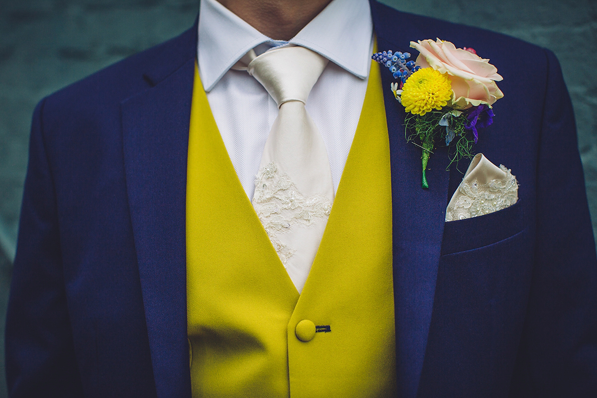 A bridal boutique owner's colourful, whimsical, bluebell filled woodland wedding. Photography by Olegs Samsonovs.