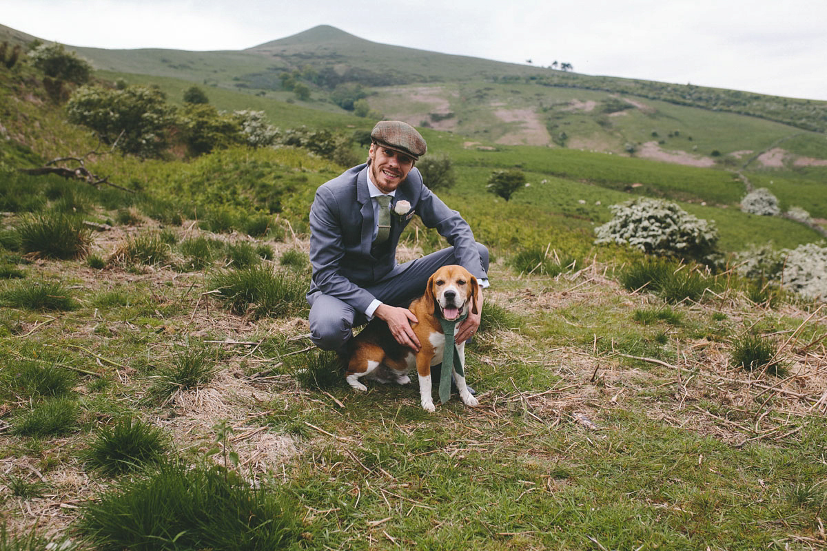 A floral wedding dress by Sassi Holford for a Summer wedding in the Peak District. Flowers by Campbell's Flowers, photography by Ellie Grace.