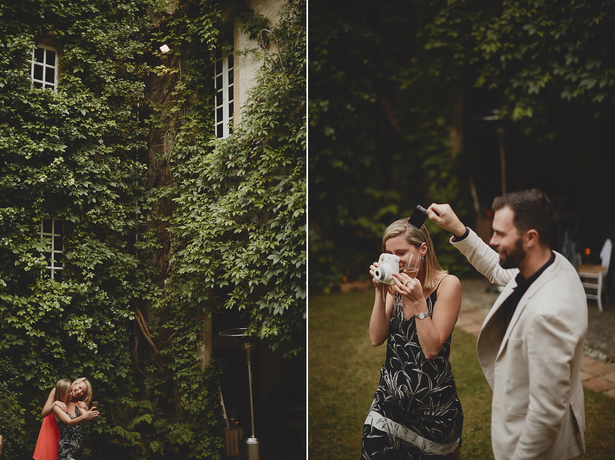 Katie wore a Jonathan Simkhai dress for her chic and rustic wedding at L'Abbay Chateau De Camon in France. Photography by Andrew D Hamilton