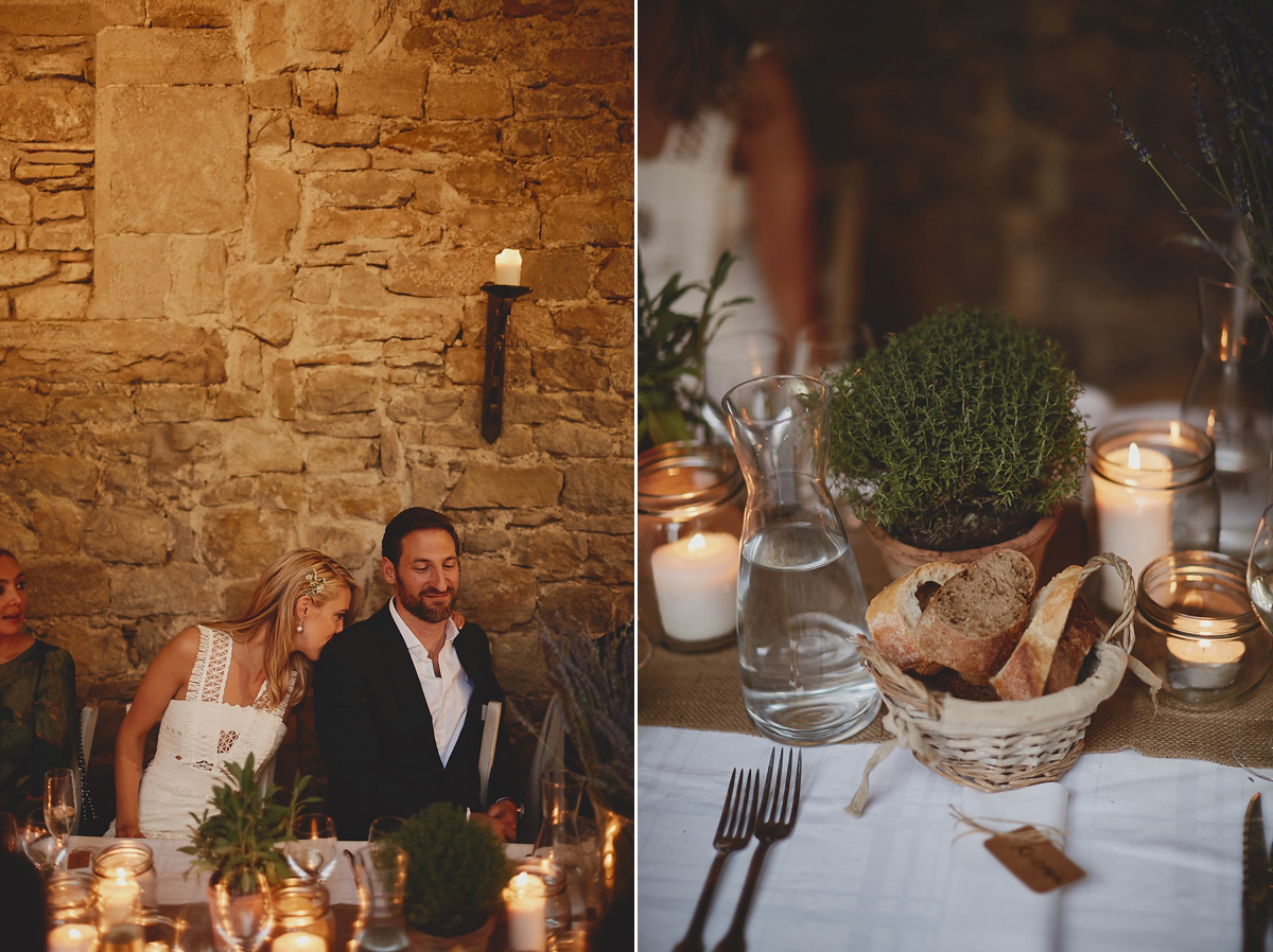 Katie wore a Jonathan Simkhai dress for her chic and rustic wedding at L'Abbay Chateau De Camon in France. Photography by Andrew D Hamilton