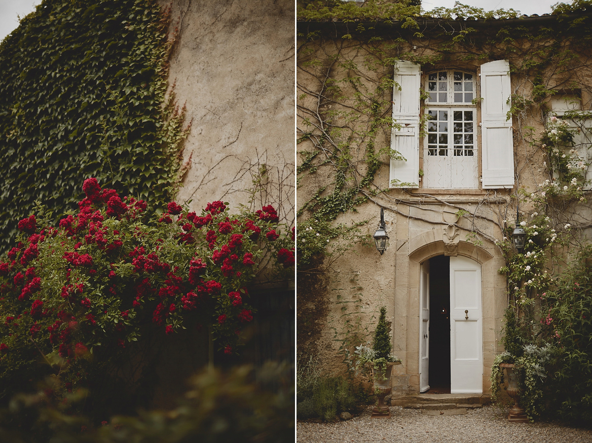 Katie wore a Jonathan Simkhai dress for her chic and rustic wedding at L'Abbay Chateau De Camon in France. Photography by Andrew D Hamilton