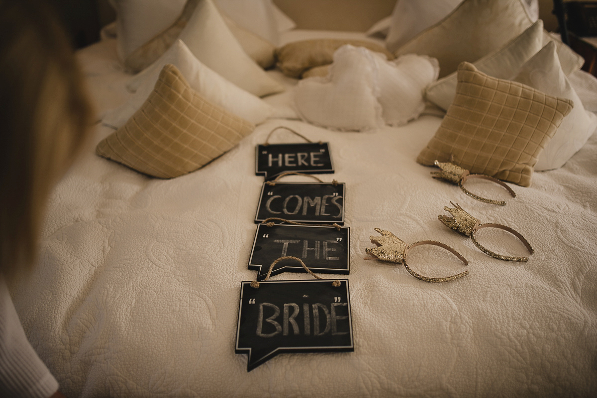 Bride Leona wears an Anna Campbell gown for her bohemian inspired wedding in Ireland. Photography by Tomasz Kornas.