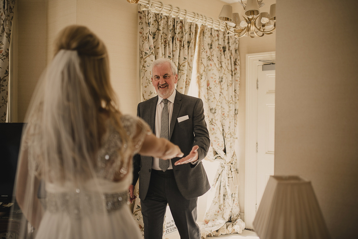 Bride Leona wears an Anna Campbell gown for her bohemian inspired wedding in Ireland. Photography by Tomasz Kornas.