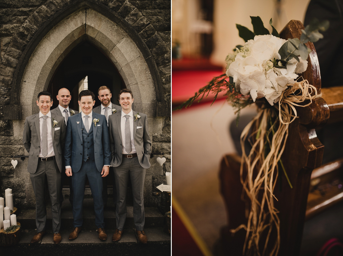 Bride Leona wears an Anna Campbell gown for her bohemian inspired wedding in Ireland. Photography by Tomasz Kornas.