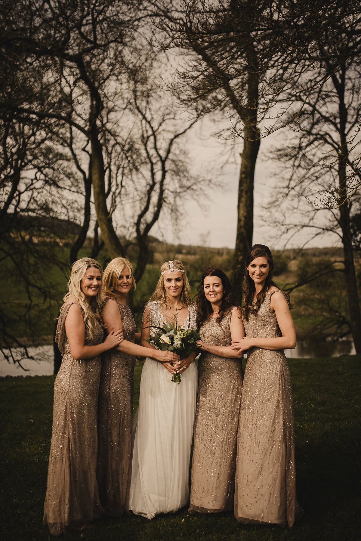 Bride Leona wears an Anna Campbell gown for her bohemian inspired wedding in Ireland. Photography by Tomasz Kornas.