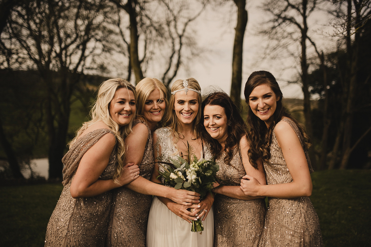 Bride Leona wears an Anna Campbell gown for her bohemian inspired wedding in Ireland. Photography by Tomasz Kornas.