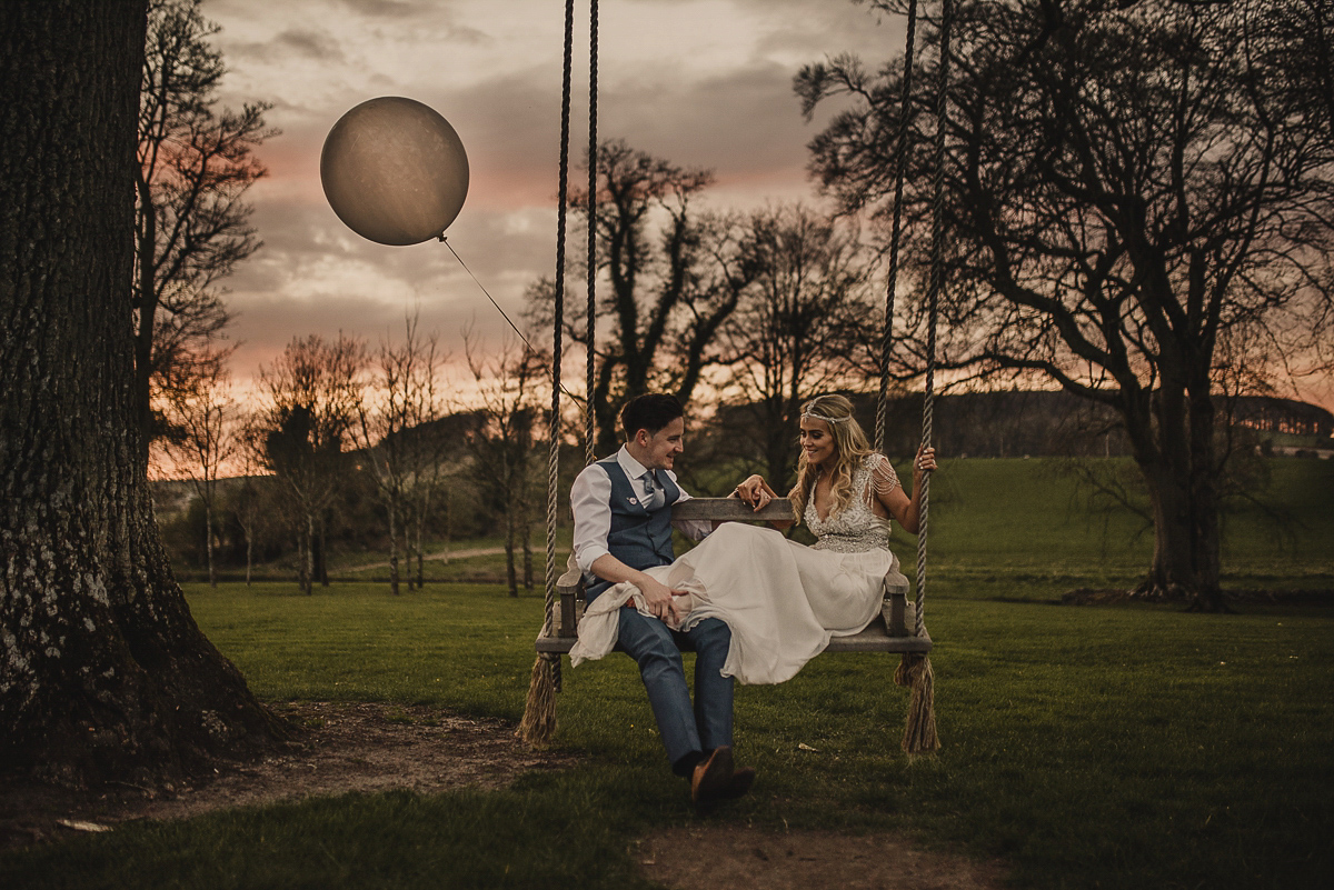 Bride Leona wears an Anna Campbell gown for her bohemian inspired wedding in Ireland. Photography by Tomasz Kornas.