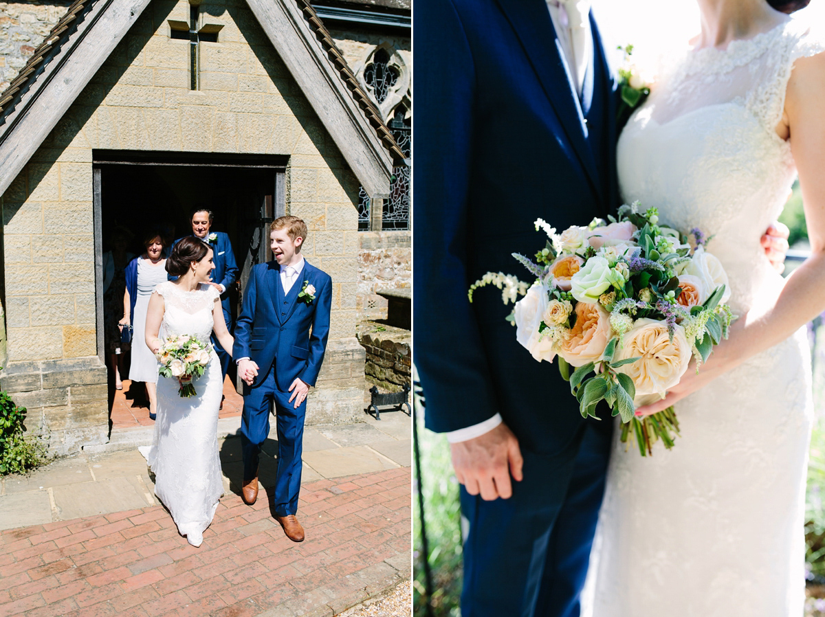 Hollie wore a Lusan Mandongus gown for her tipi wedding set in the Sussex countryside. Photography by Hayley Savage.