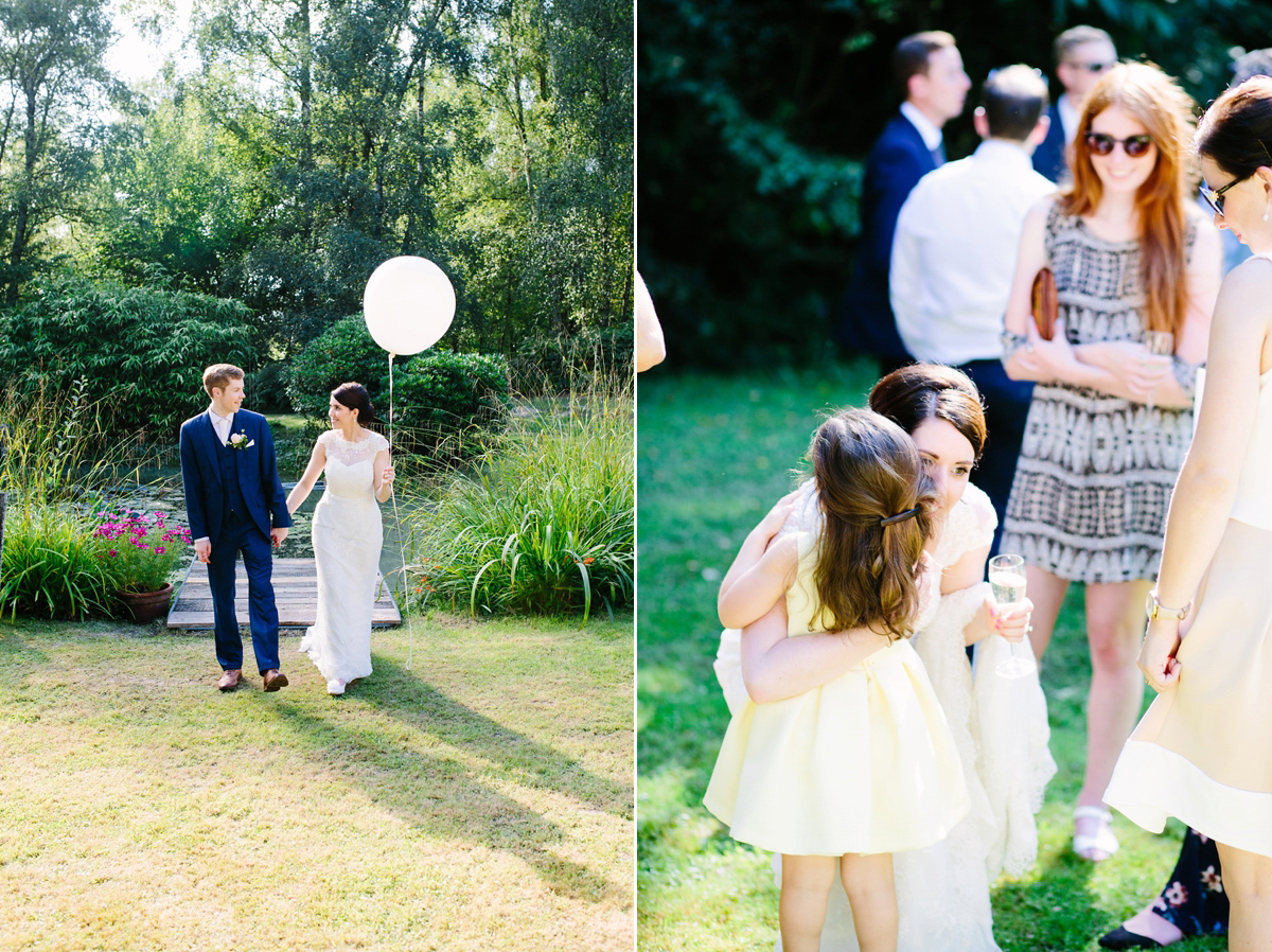 Hollie wore a Lusan Mandongus gown for her tipi wedding set in the Sussex countryside. Photography by Hayley Savage.