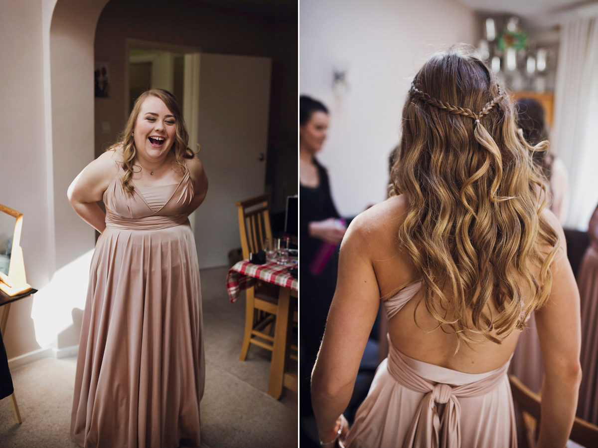 Natalie wore the Frieda gown by Naomi Neoh for her relaxed, elegant and romantic country house wedding. Photography by Mark Tattersall.