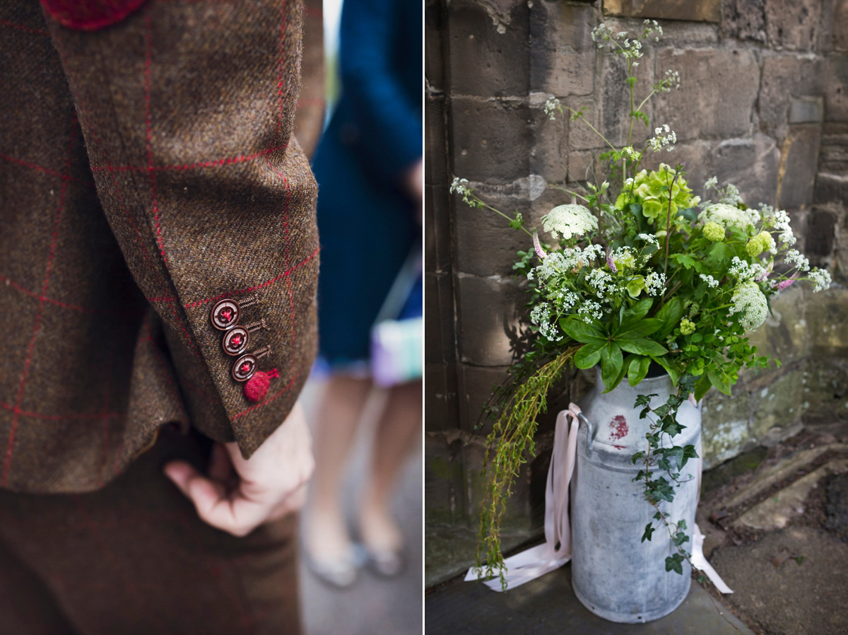 Natalie wore the Frieda gown by Naomi Neoh for her relaxed, elegant and romantic country house wedding. Photography by Mark Tattersall.