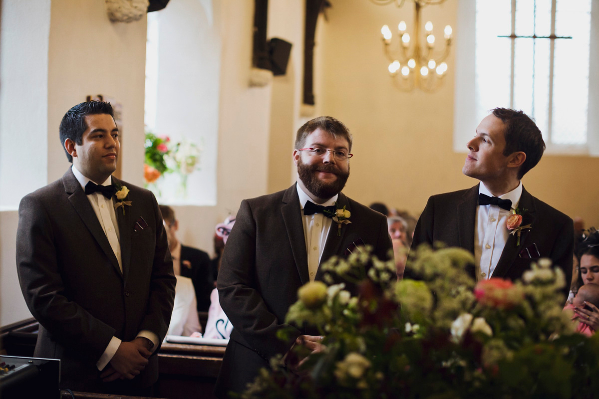 Natalie wore the Frieda gown by Naomi Neoh for her relaxed, elegant and romantic country house wedding. Photography by Mark Tattersall.