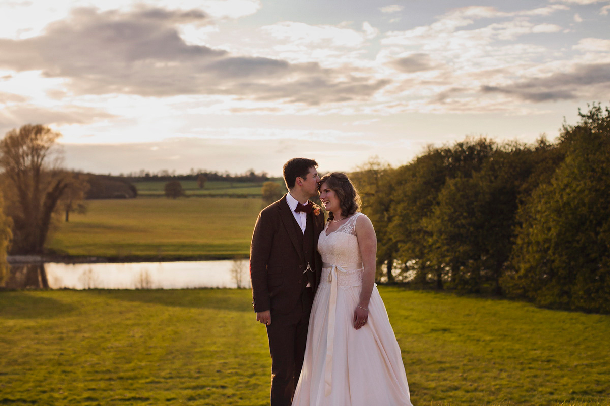 Natalie wore the Frieda gown by Naomi Neoh for her relaxed, elegant and romantic country house wedding. Photography by Mark Tattersall.