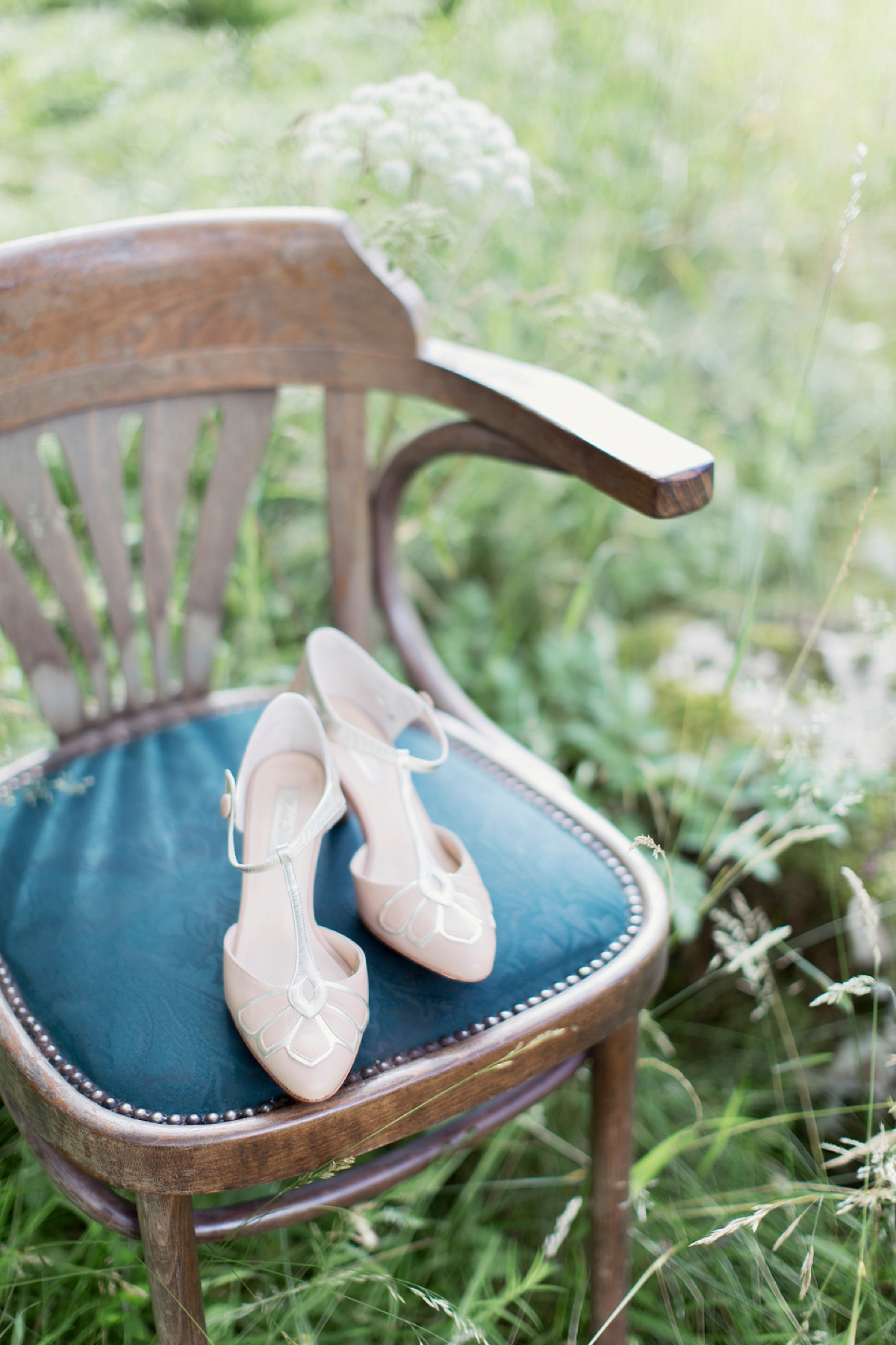 Kimberley wore 'Mystere' by Claire Pettibone for her ethereal and elegant Midsummer Nights Dream inspired wedding at Cottiers in Glasgow. Photography by Craig & Eva Sanders.