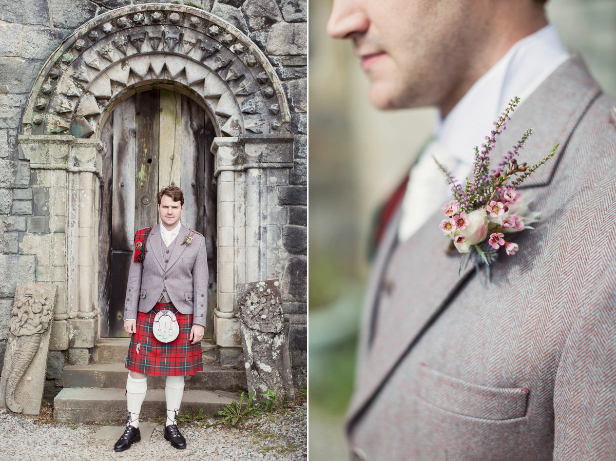 Kimberley wore 'Mystere' by Claire Pettibone for her ethereal and elegant Midsummer Nights Dream inspired wedding at Cottiers in Glasgow. Photography by Craig & Eva Sanders.