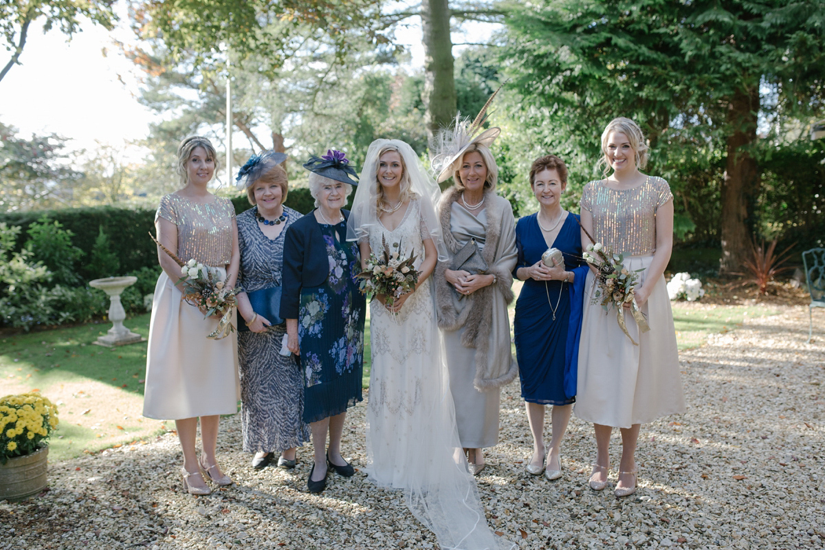 Julia wore the Leila gown by Jenny Packham for her rustic, Autumn wedding at The Byre at Inchyra. Photography by Jen Owens.