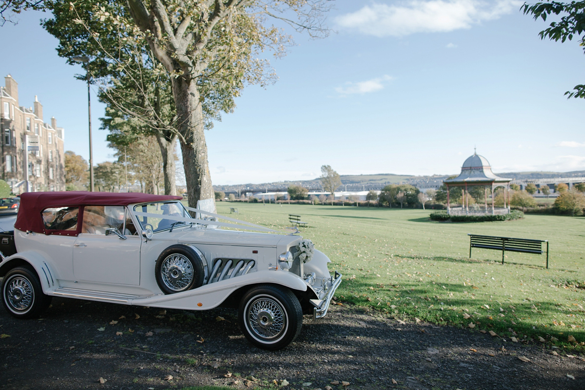 Julia wore the Leila gown by Jenny Packham for her rustic, Autumn wedding at The Byre at Inchyra. Photography by Jen Owens.