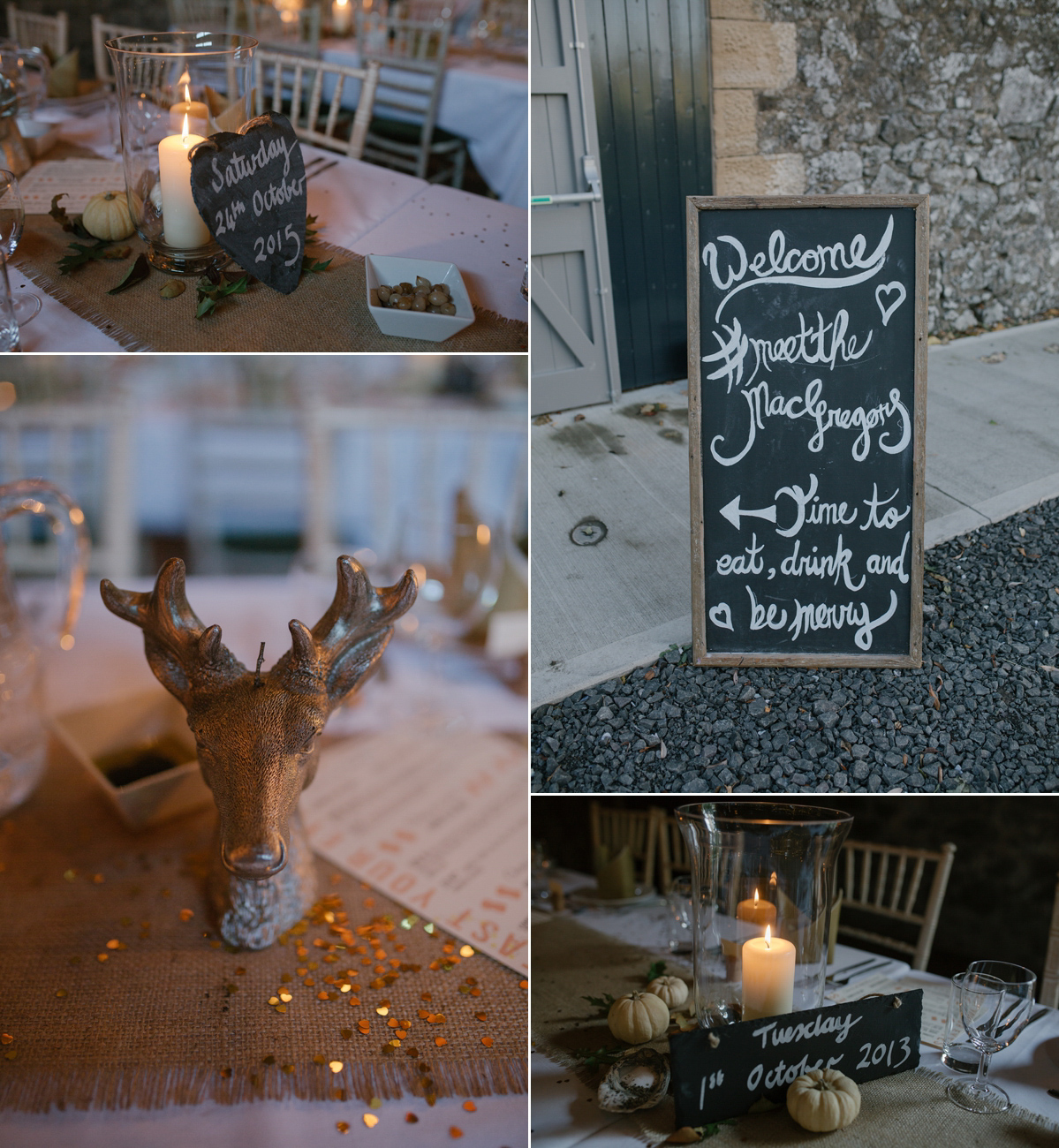 Julia wore the Leila gown by Jenny Packham for her rustic, Autumn wedding at The Byre at Inchyra. Photography by Jen Owens.