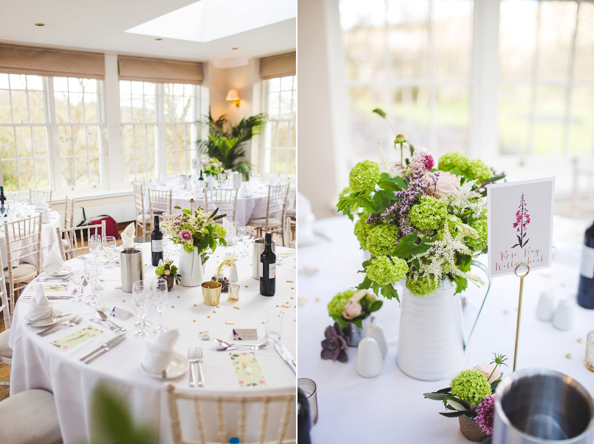 Jenny Packham and wildflower elegance for a Peak District Wedding in pastel shades. Images by S6 Photography.