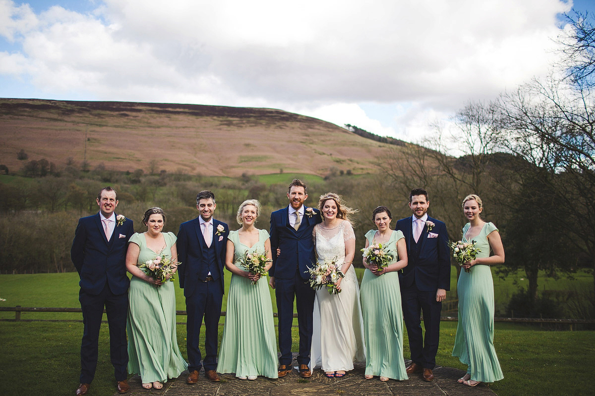 Jenny Packham and wildflower elegance for a Peak District Wedding in pastel shades. Images by S6 Photography.