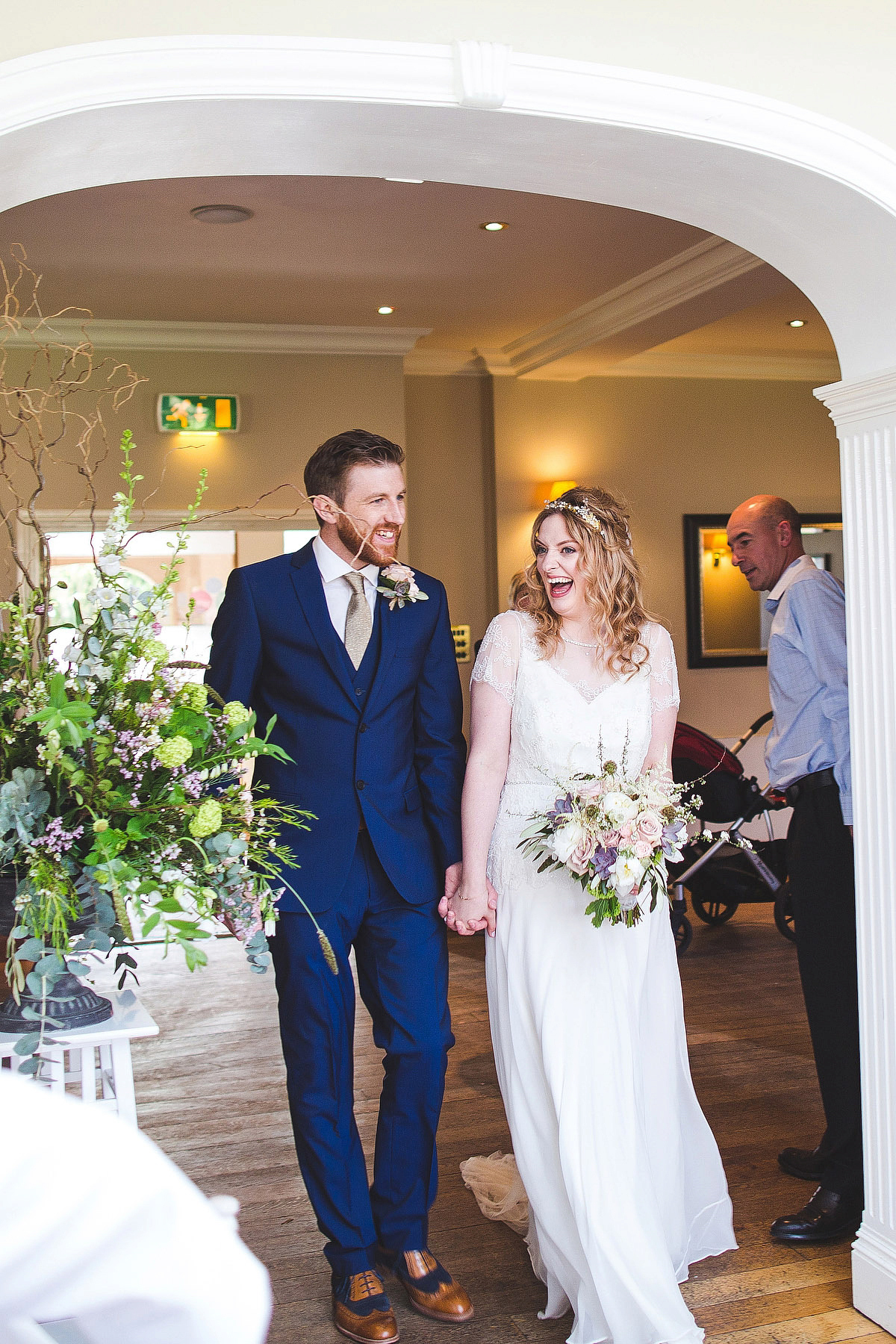 Jenny Packham and wildflower elegance for a Peak District Wedding in pastel shades. Images by S6 Photography.