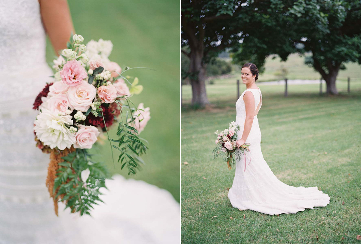 Rebecca wore a Karen Willis Holmes gown for her relaxed and romantic outdoor garden wedding in Australia. Photography by Mr Edwards.