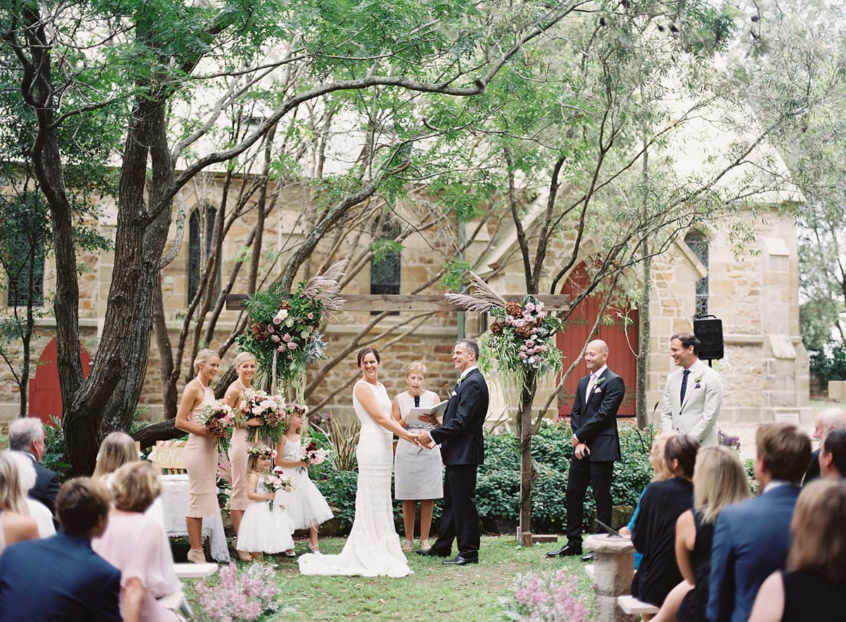 Rebecca wore a Karen Willis Holmes gown for her relaxed and romantic outdoor garden wedding in Australia. Photography by Mr Edwards.