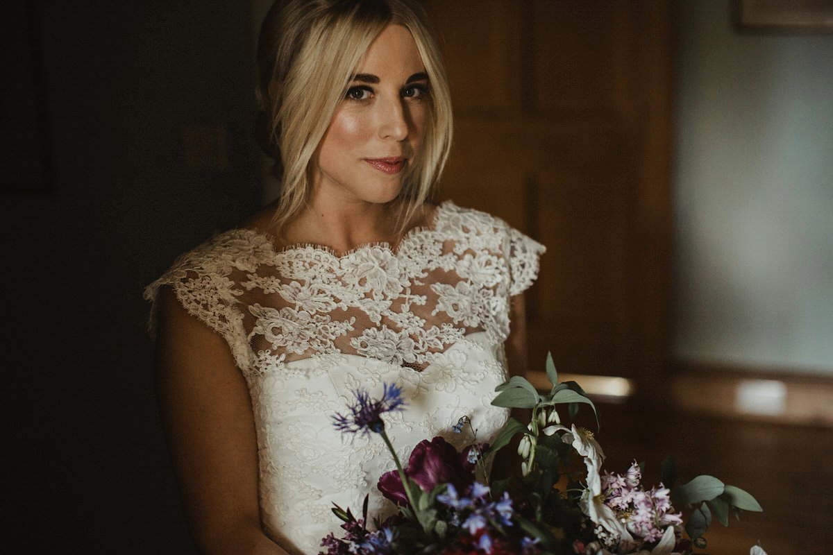 Nicola wears a Stewart Parvin gown for her elegant and romantic 'joining of the clans' inspired Scottish wedding. Photography by The Curries.