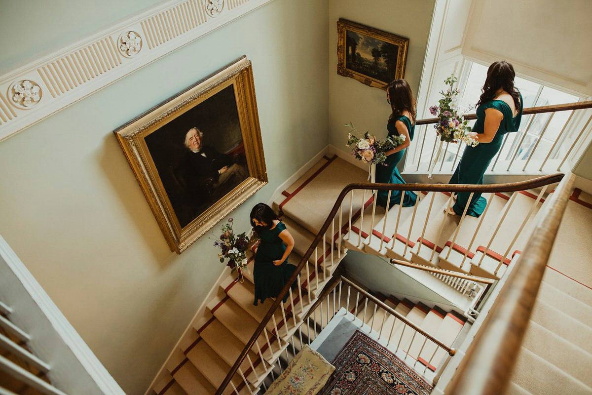 Nicola wears a Stewart Parvin gown for her elegant and romantic 'joining of the clans' inspired Scottish wedding. Photography by The Curries.