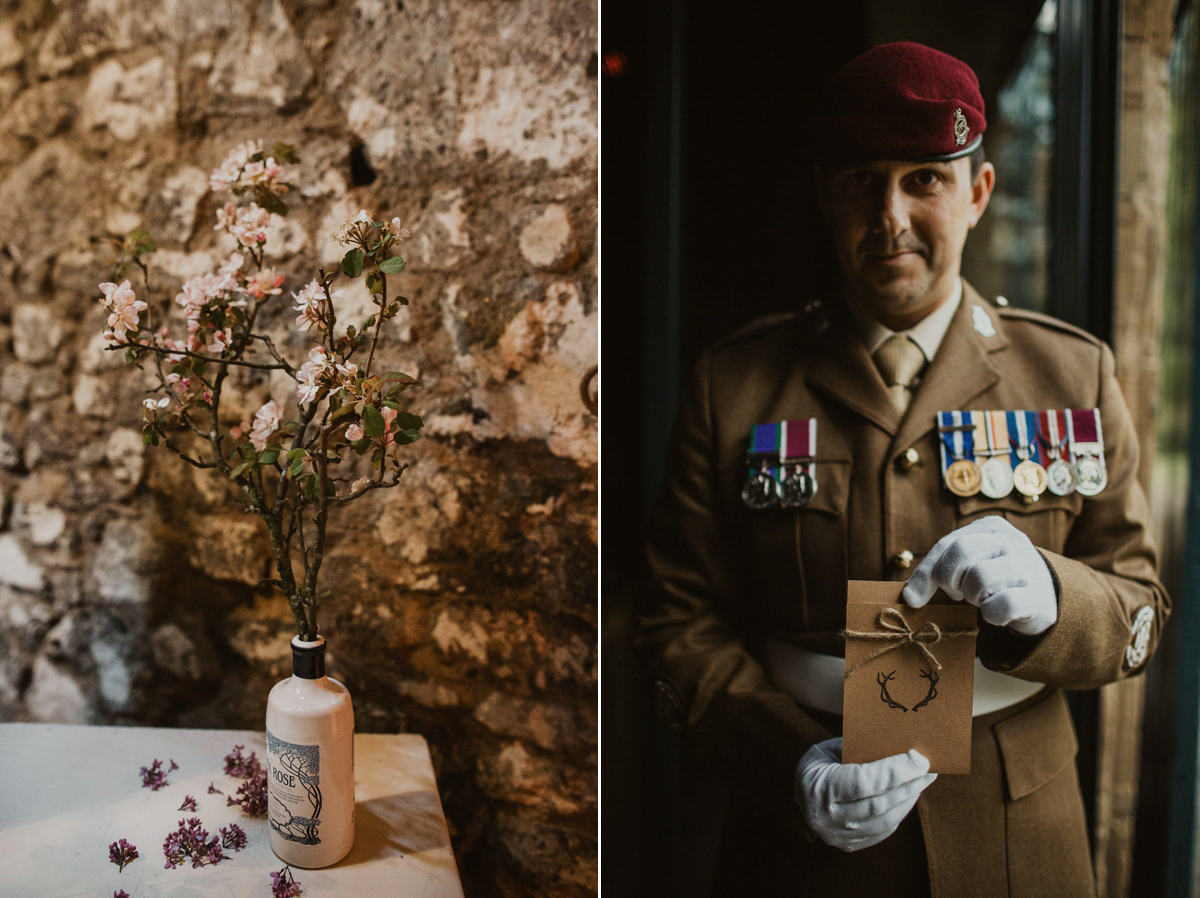 Nicola wears a Stewart Parvin gown for her elegant and romantic 'joining of the clans' inspired Scottish wedding. Photography by The Curries.