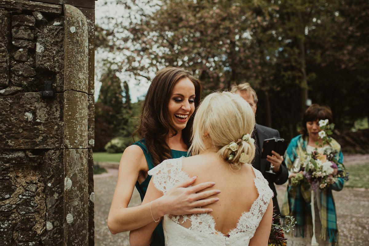 Nicola wears a Stewart Parvin gown for her elegant and romantic 'joining of the clans' inspired Scottish wedding. Photography by The Curries.