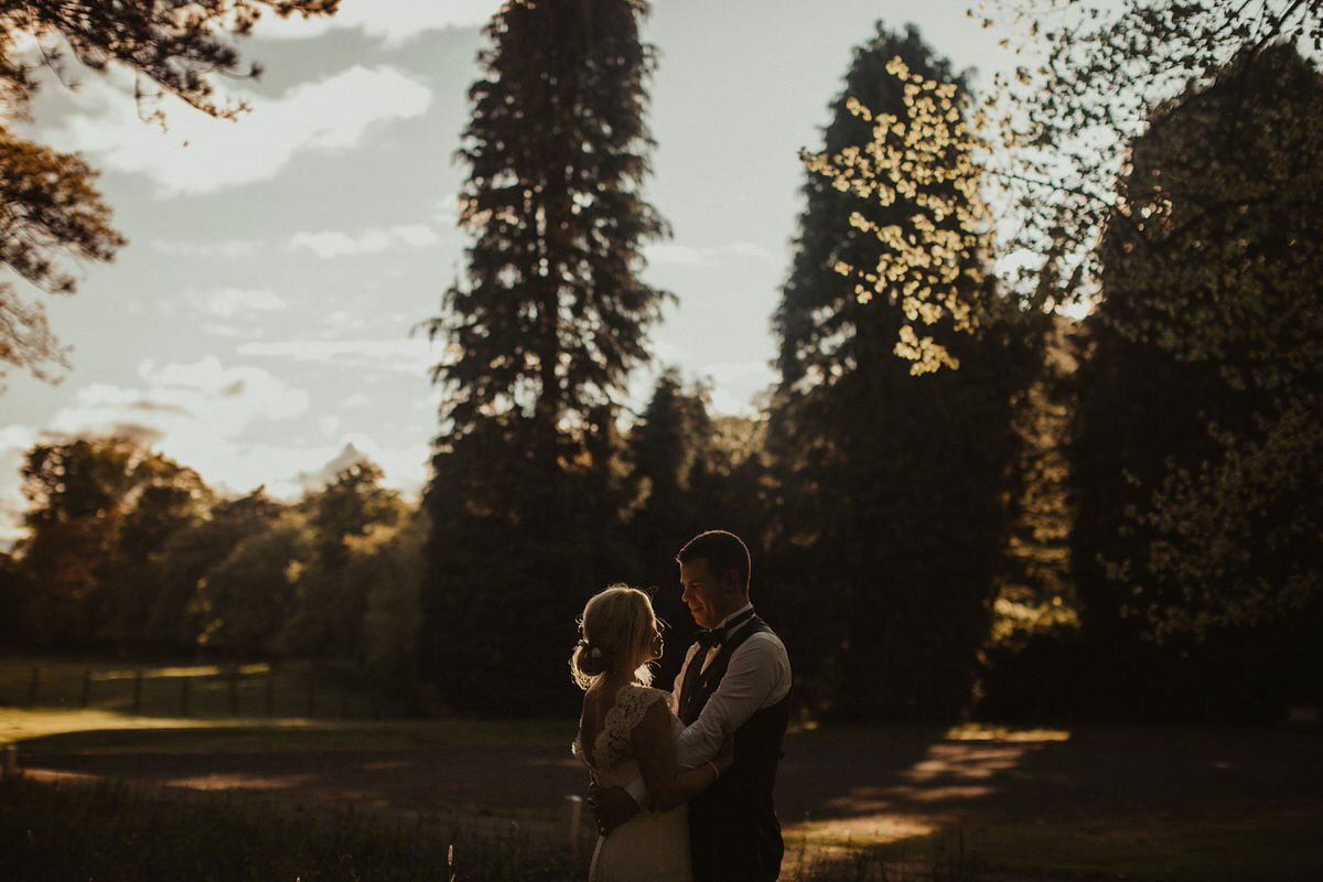 Nicola wears a Stewart Parvin gown for her elegant and romantic 'joining of the clans' inspired Scottish wedding. Photography by The Curries.