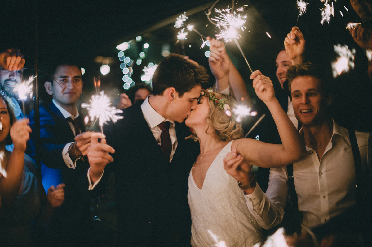 Lucy wore a 1920s inspired drop waist gown by Charlie Brear for her magical Autumn Papakata tipi wedding at Middlesmoor in Yorkshire. Silversixpence Films + Flawless Photography.