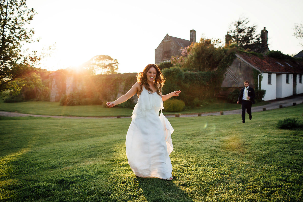 Gemma wore a boho inspired wedding dress by Wilden bride for her lovely Spring country house wedding in Devon. Images by Freckle Photography.