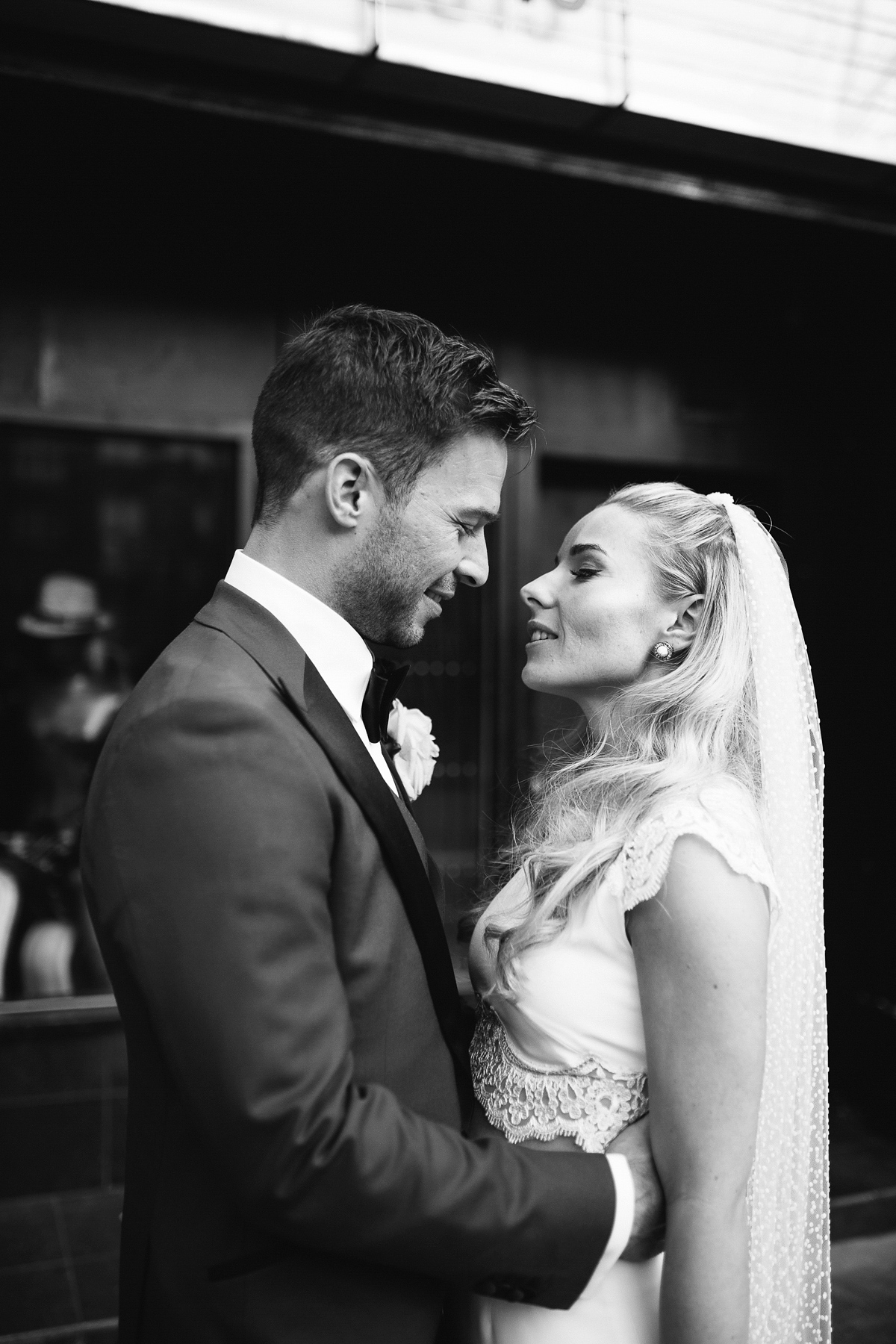 Emma wore Rime Aradaky separates and a polka dot veil by Luna Bea, for her fun, relaxed and cool East London wedding at MC Motors in Dalston. Photography by Emma & Pete.