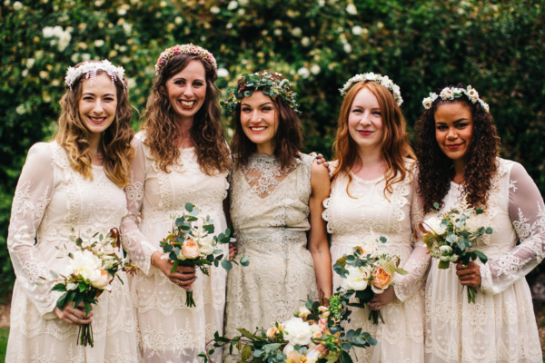 A Wild Woodland Inspired Devon Wedding For A Bohemian Bride In Green Lace