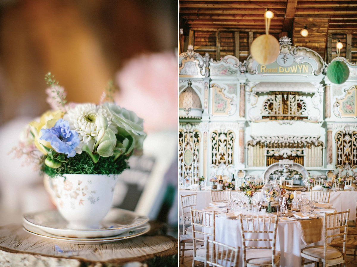 Lauren wore an Enzoani gown and a fishtail braid for her pretty, pastel colour Autumn wedding at Preston Court. Photography by Jacob & Pauline.